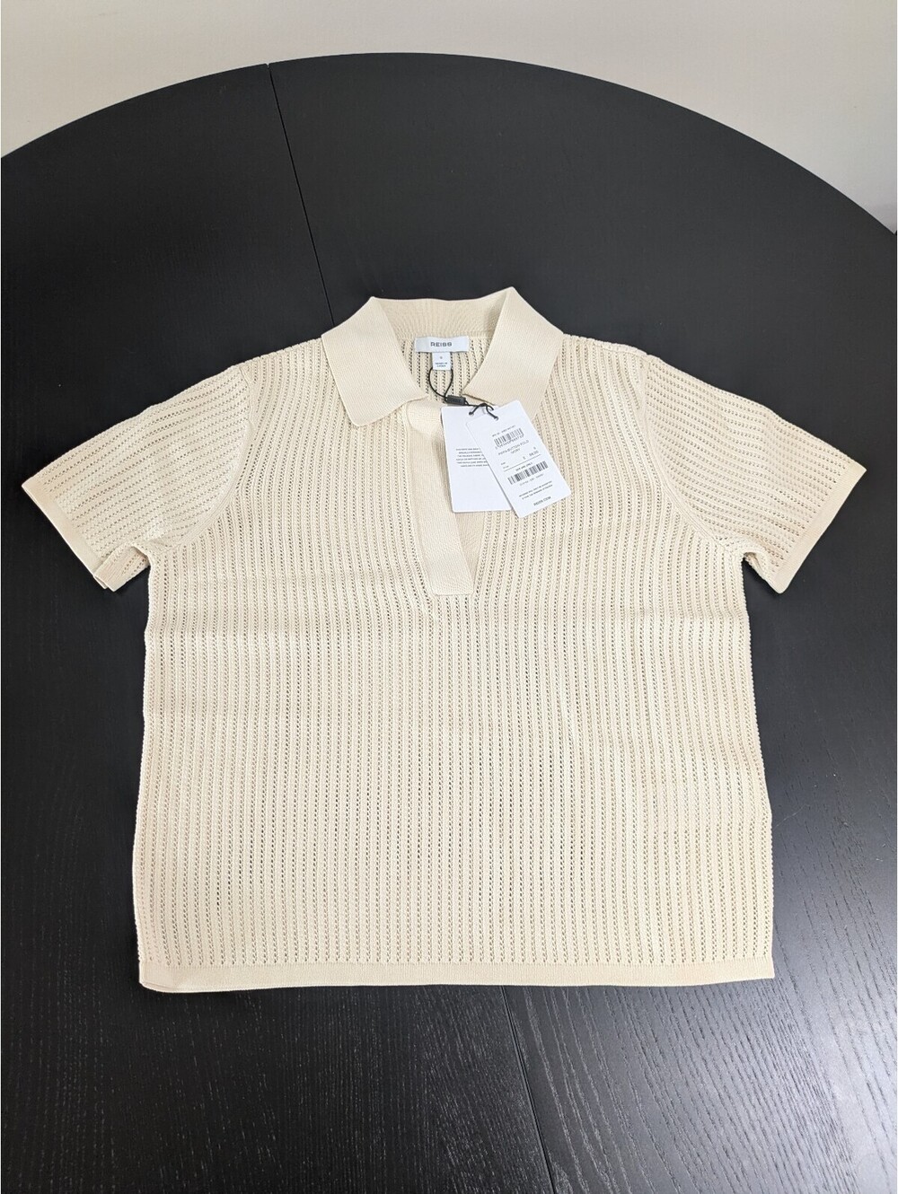 Reiss Ivory Pippa Button Polo Shirt Size Small - New with tags